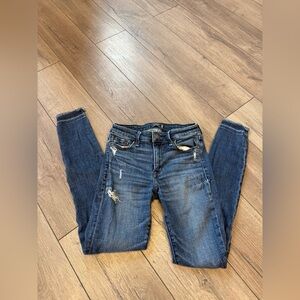 Abercrombie & Fitch Medium Blue Distressed Skinny Jeans